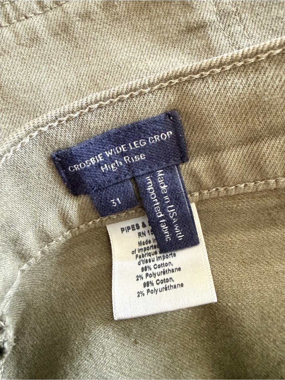 Like New! Veronica Beard Crosbie High Waist Crop Wide Leg Green Jeans Size 31/12 - Picture 8 of 12